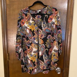 CATO 22/24 Paisley Flowy Top Gorgeous Colors
